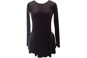 LIUHUO Ice Figure Skating Dress Girls Classic Velvet Open Back Skirt Training Dance Dress Competition