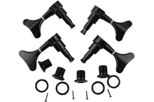Musiclily 2+2 Sealed Bass Guitar Tuning Pegs Keys 2R2L Machine Head Tuners for Precision Bass and Jazz Bass, Black