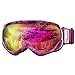 OutdoorMaster Kids Ski Goggles, Snow Goggles for Boys & Girls with 100% UV Protection (Purple Pattern Frame + VLT 45% Violet Lens)