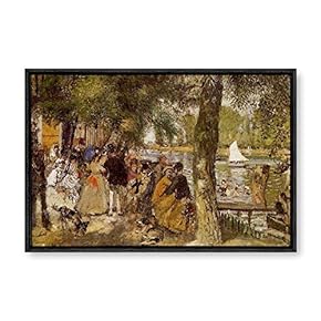 Framed Canvas Wall Art for Living Room, Bedroom La Grenouillere by Pierre-Auguste Renoir Canvas Prints for Modern Home Decoration Ready to Hang - 16"x24" inches