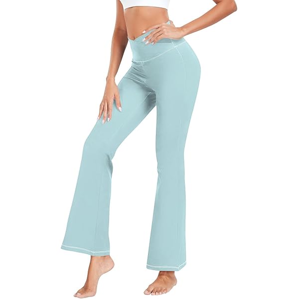 Amazon.com: ODAWA Aqua Womens Flare Yoga Pants Crossover Yoga