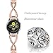 Stainless Steel Diamond Watchband 18mm Compatible with Garmin Vivoactive 4S Watch Band Strap Belt Feminine Cuff Jewelry Bracelet for Vivoactive 4S Smartwatch (Rosegold)