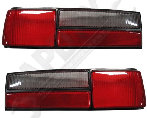 APDTY 166-1255RL Tail Light Lamp Lens Cover Pair Fits 1987-1993 Ford Mustang LX (Fox Body; Rear Left & Right; Replaces Ford OE E7ZZ13405A, E7ZZ13404A)
