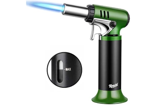 KOACKL Soldering Torch, Refillable Kitchen Butane Torch Lighter, Adjustable Flame Blow Torch for Cooking, Welding(Butane Gas