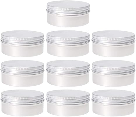 Amazon Artibetter 10ピースラウンド金属缶蓋付きネジトップ蓋コンテナーアルミキャンドル缶空缶ボックスキャンディー用緩い茶シルバー ジュエリー収納 オンライン通販