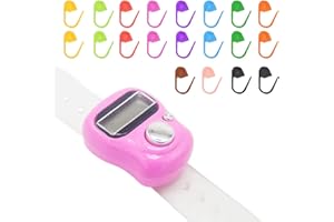LAMXD Knit Counter Knitting Crochet Stitch Marker Row Counter,Finger Digital Counter,Stitch counters for Crocheting,Finger Counter with 20pcs Stitch Marker(Random Color)