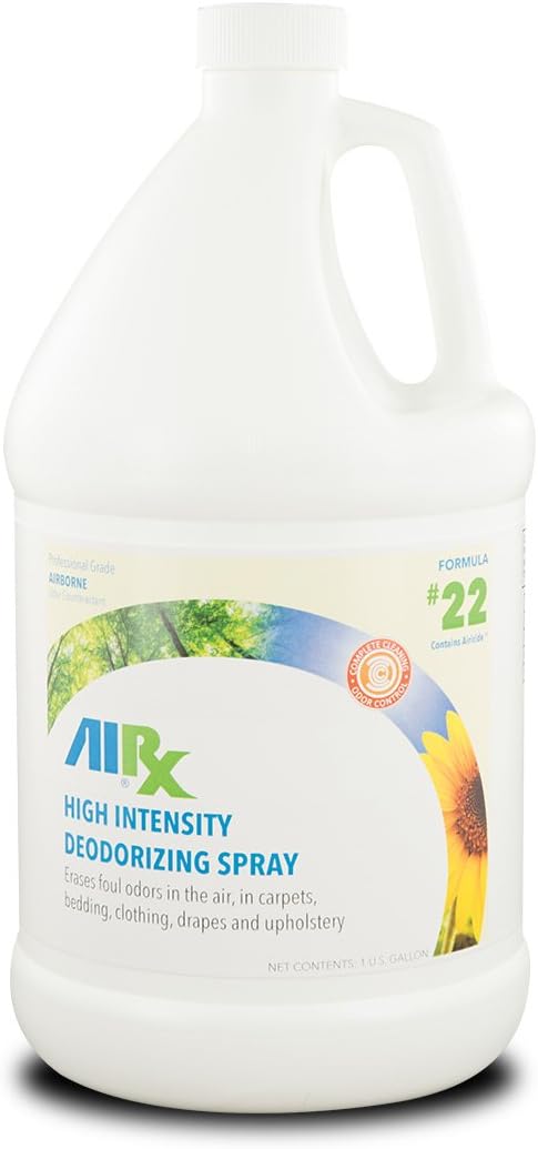 Airx RX 22 High Intensity Odor Counteractant Spray, 1 Gallon Bottle, Pale Yellow