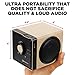 GOgroove BlueSYNC BX Portable Wireless Bluetooth Speaker - Rechargeable Compact Speaker with NFC, AUX and USB Inputs, Mic, Playback Controls for Flash Media, 4-6 Hour Battery (Wireless, Wood Brown)