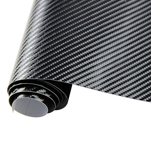 TCBunny 4D Carbon Fiber Vinyl Film Wrap Sticker Sheet, Air Realease Bubble Free anti-wrinkle Black 120 Inch x 60 Inch 10FT x 5FT