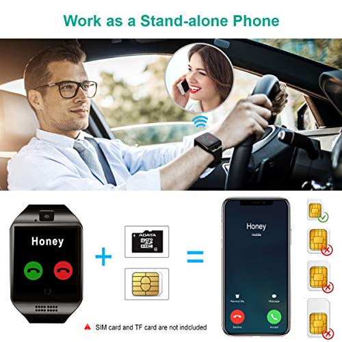 Smart Watch,Bluetooth SmartWatch with Camera Touchscreen,Smart Watches Waterproof Unlocked Phones Watch with SIM Card Slot,SmartWatches Compatible with Android Phone XS 8 7 6 Samsung (Q18) ...