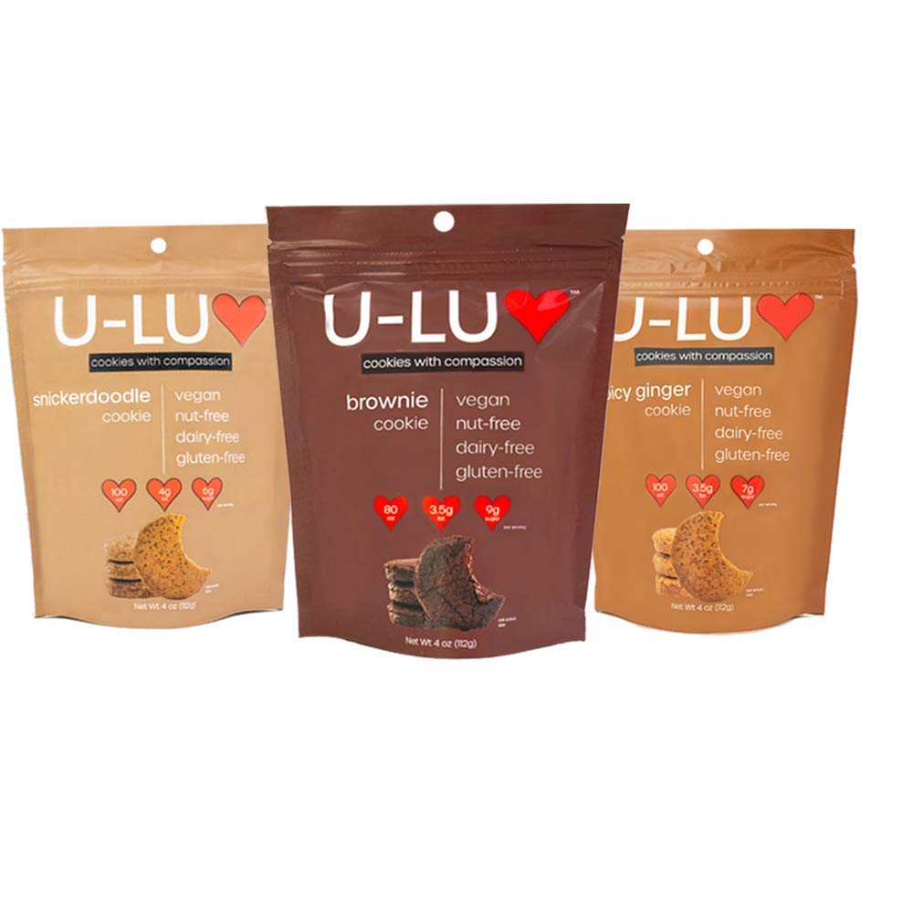 Amazon Com U Luv Foods Variety Pack Cookies Brownie Snickerdoodle Cookie Spicy Ginger Vegan Cookies Low Fat Cookies Gluten Free Cookies 16 Count Bag 3 Pack Grocery Gourmet Food