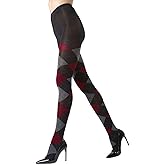 MeMoi Classic Argyle Cotton Tights for Women, Cozy and Stlylish Patterned Sweater Tights - Sizes Small to 6x