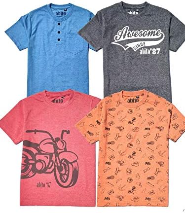 Boy's Cotton Printed T-Shirt (Pack of 4)