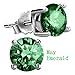 Feramox Round Cubic Zirconia Studs Simulated Birthstone Stud Earrings for Women May