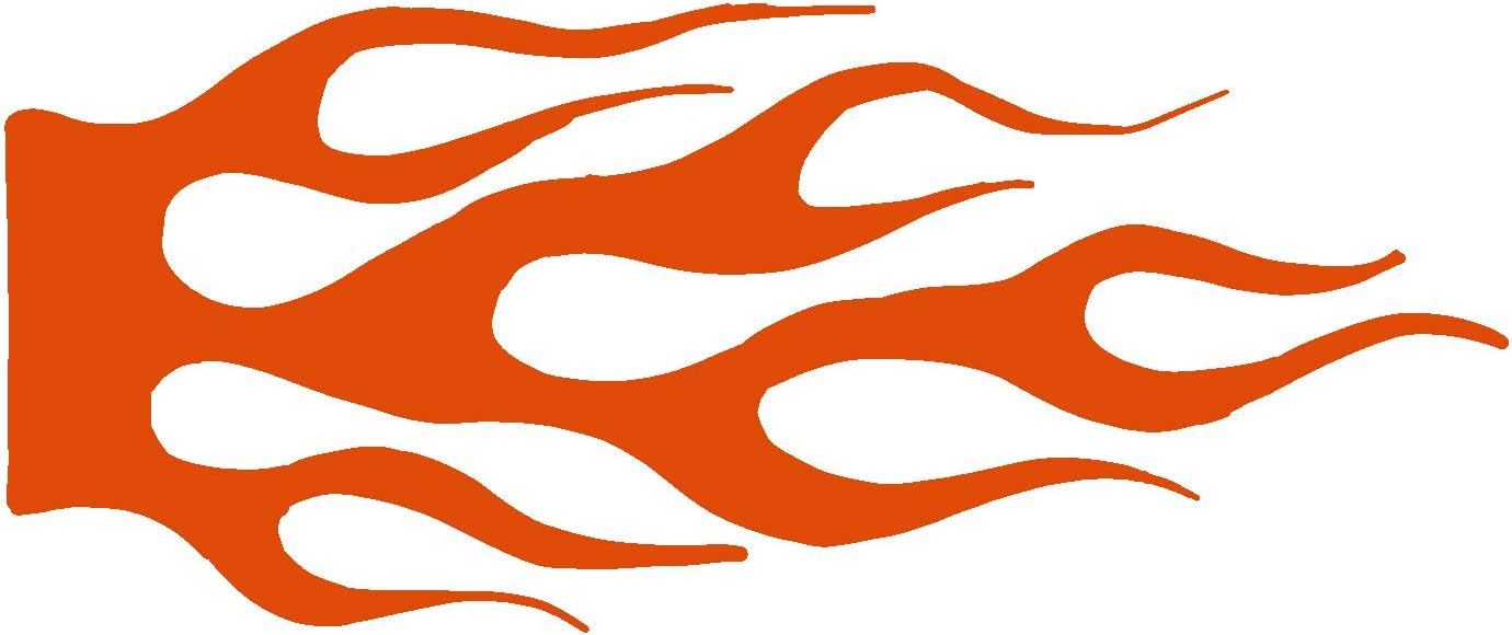 hBARSCI Flames Vinyl Decal - 5 Inches - for Cars, Trucks, Windows, Laptops, Tablets, Outdoor-Grade 2.5mil Thick Vinyl - Orange