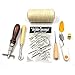 Angelakerry 1set (7pcs) Leather Carft Hand Basic Hand Stitching Sewing Tool Set Kit Thread Awl Waxed Thimble