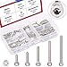 Hilitchi 210pcs M2 Stainless Steel Hex Socket Head Cap Screws Nuts Assortment Kit with Box (Steel M2)