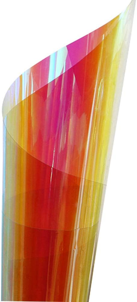 Sunice 17.7"x78.7" Chameleon Color Window Film Rainbow Effect Iridescent Clear Film Holographic Vinyl Self-Adhesive Solar Film for Residential Glass Decoration ( Copper-Bronze)