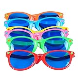 Seekingtag Colorful Jumbo Blue Lens Sunglasses for Costumes Cosplay Halloween Party Fun Party Favor Photo Booth Props - Party Pack of 6, 10