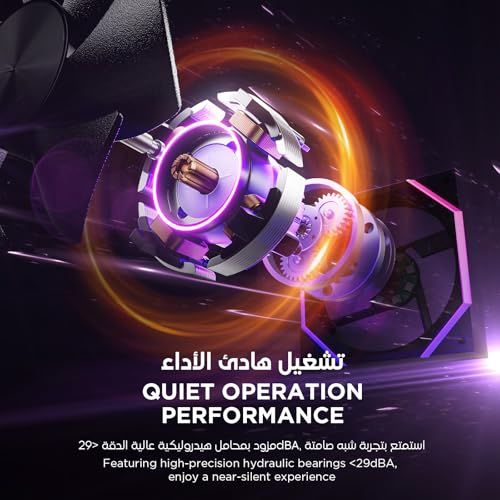 AsiaHorse Nyota ARGB PC Case Fan 120MM [3 Packs] [Forward] [HDB] 2000RPM/ 61.5CFM/ 50,000 Hours Working Life Nyota-A12-Black-3PACK