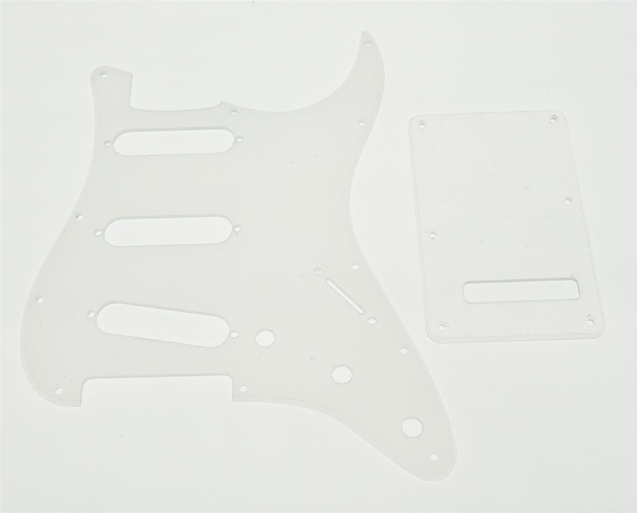 KAISH 11 Hole ST/Strat Style Pickguard SSS Pick Guard with ST Back Plate Tremolo Trem Cover for USA/Mexico Stratocaster/Strat Clear Transparent