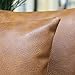 JOJUSIS Modern Leather Throw Pillow Covers for Couch Sofa Bed Set of 2 18 x 18 Inch 100% Faux Leather
