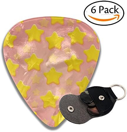 Accessories Pink Stars Jazz Thin Heavy Medium Grip Guitar Picks Boys 6 Packs Classical Guitar