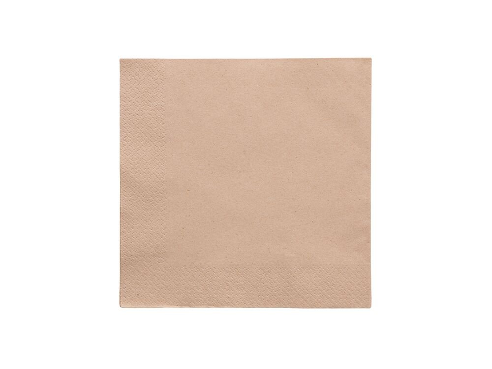 Vegware 2L2000 Unbleached napkin, 2-Ply, 40 cm (Pack of 100)