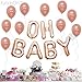 Rose Gold Oh Baby Balloon - 16 Inch, Foil Oh Baby Balloons for Baby Shower Decorations | Oh Baby Letter Balloons Rose Gold for Gender Reveal Party Supplies | Oh Baby Welcome Home Baby Girl Decorations