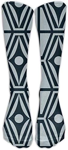 A Retro Geotextile Crew Socks Causal Socks Compression Socks High Socks Crazy Socks For Running,Athletic,Edema,Travel,Nursing.