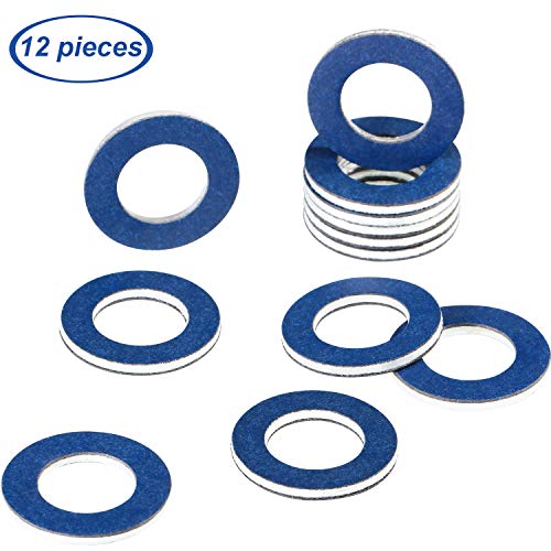 12 Pieces Oil Drain Plug Gasket Crush Washer Seals Part 90430-12031 for Toyota Prius Tundra Sienna Highlander Lexus Avalon Camry Corolla Tacoma 4Runner RAV4