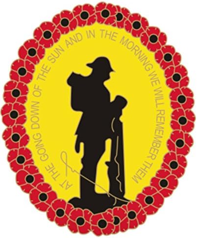 Lone Soldier' Red Flower Pin Badge Brooch