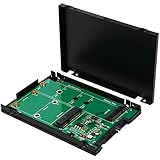 M.2 B-Key or mSATA SSD Dual Connector to SATA III 2.5” Enclosure