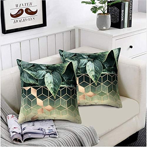 Convallaria Throw Pillows Covers for Couch Sofa 18 x 18 inch Decorative Cases for Bed Cushion Covers Set for Bedroom, Living Room, Couch,Car (Mathematical Geometry Theme Set of 2)
