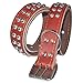 Leather Dog Collar, PYRUS Leather Double Row Nail Dog Collar Pet Collars for Medium & Large Dogs