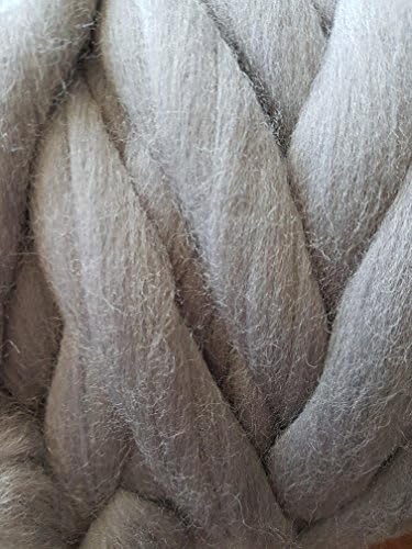 Super Chunky Merino Wool Yarn, 100% Natural,, Australian Giant Yarn (2.2 lb, Gray)