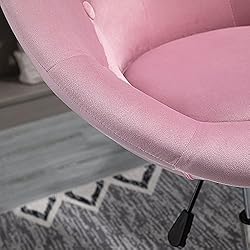 HOMCOM Modern Makeup Vanity Chair Round Tufted