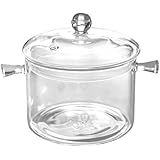 KnIndustrie KnPro Glas Topf 24cm | Klarer Glasbehälter | Hochwertiger Kochtopf