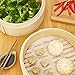 i-PLAYLOFT Premium Handmade Two Tier Bamboo Steamer Basket - Extra Depth - 10 Inch - Dim Sum Dumpling & Bao Bun Chinese Food Steamers - Asian Cooking Tools Set With Chopsticks & Sauce Plate