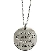 I Love You to the Moon and Back Pendant Necklace Romantic Couple Jewelry