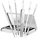 Blackhead Remover Tweezer Kit, ElleSye 6-PCS Pimple Comedone Extractor, Blackhead Whitehead Blemish Acne Zit Removal Tool for Risk Free Nose Face-Silver