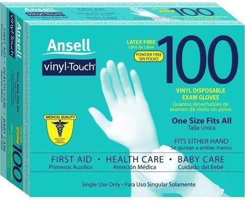 Ansell Vinyl Touch Disposable Gloves 100 Count