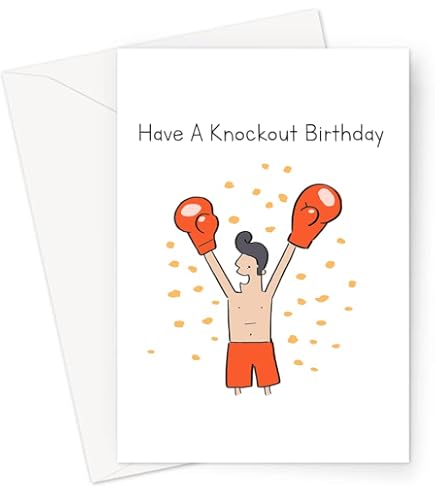 Carte Pop-up Scène De Boxe Pour Papa – Carte De Vœux Pliable Avec Enveloppe, Pour Anniversaire Ou Encouragement