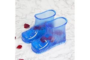 WMHYLYH Movable Foot Soaker, Portable Feet Soaking Tub Massage Foot Bath Shoes, Bath Massager Basin Pedicure Feet Spa Shoes for Thermal Massage to Promote Blood Circulation (Large High, Blue)