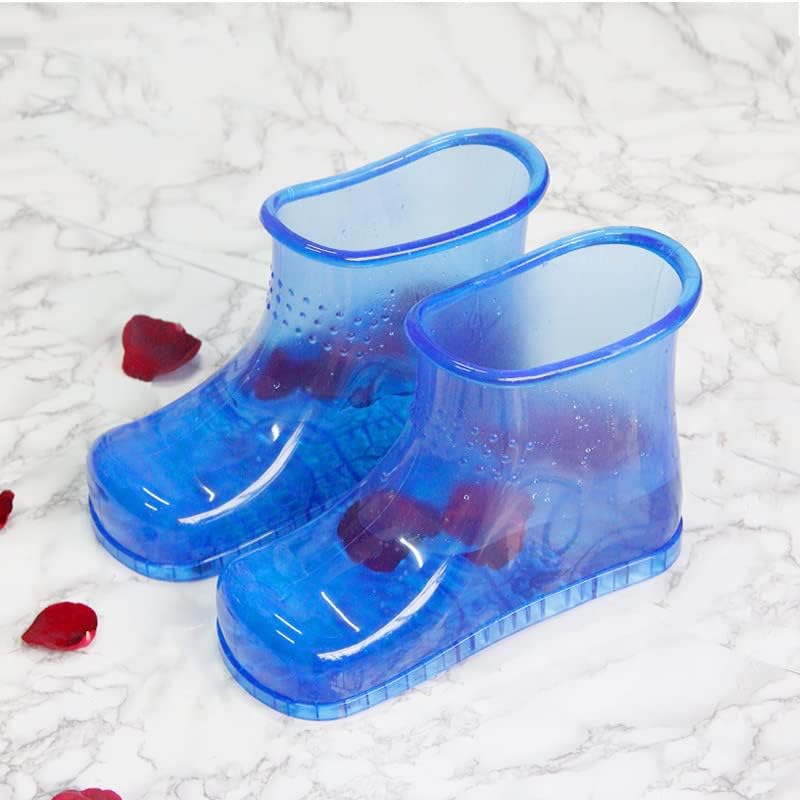 Movable Foot Soaker, Portable Feet Soaking Tub Massage Foot Bath Shoes, Bath Massager Basin Pedicure Feet Spa Shoes for Thermal Massage to Promote Blood Circulation (Large High, Blue)