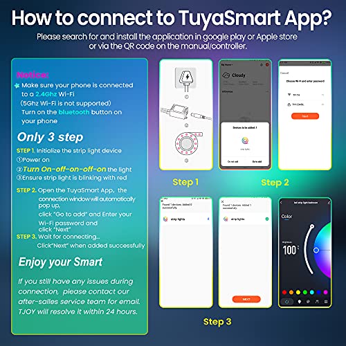 TJOY 100ft Smart Led Strip Lights for Bedroom, Alexa Led Light Strip