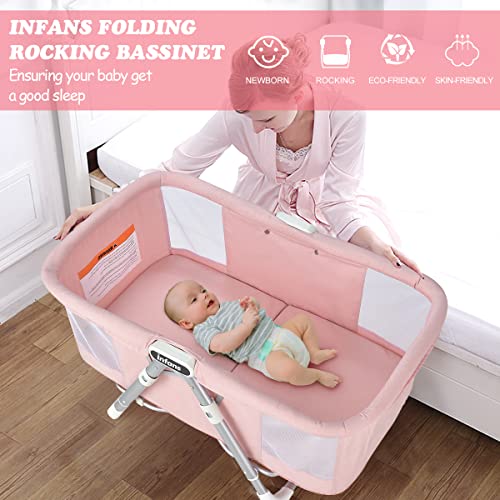 INFANS 2 in 1 Rocking for Newborn Baby, OneSecond Fold Travel