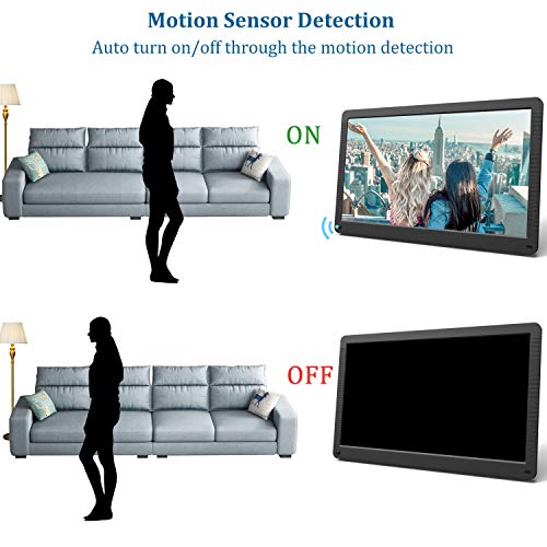17.3 Inch Digital Picture Frame 1920x1080 16:9 Ratio Screen, Motion Sensor, Photo Auto Rotate, HD Video Frame, Background Music, Auto Play, Auto Time On/Off, Wall Mounted/Stand, Include 32GB SD Card