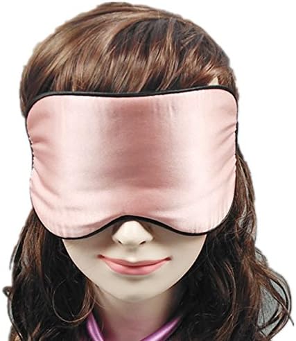 CINDIE 100% Pure And Natural Silk Eye Mask,Adjustable Soft Sleeping Mask Blindfold For Men And Women ,Super Smooth ,Relax Or Travel Must Have! (Light Pink)