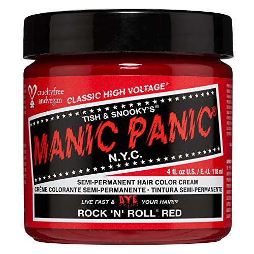 MANIC PANIC Classic Rock N Roll Red Semi Permanent Hair Color - Warm Medium Red Hair Dye for Women & Men That Lasts 4-6 Weeks - Vegan, Ammonia & Cruelty-Free - Create & Mix Custom Shades (4oz)
